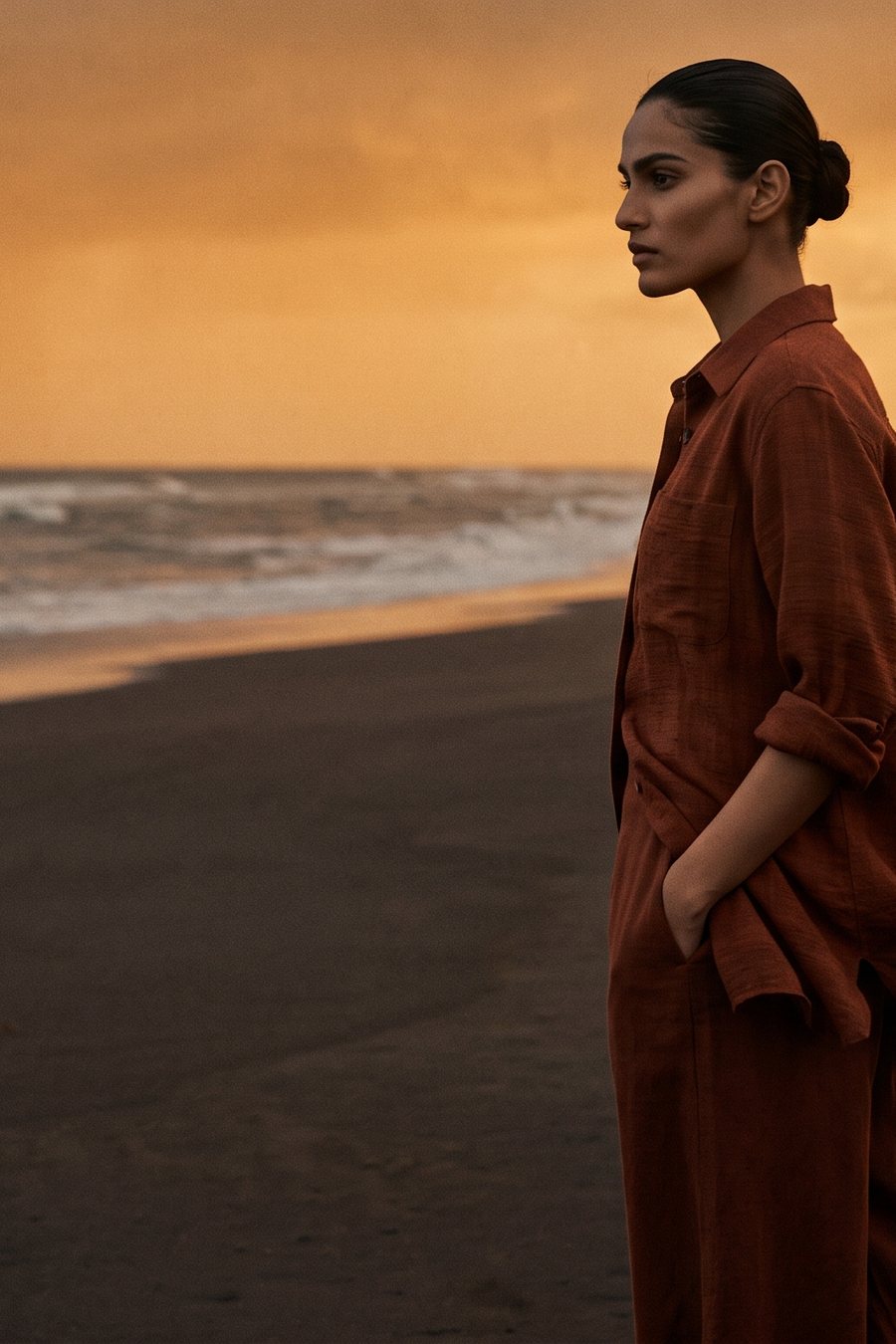 The Umber Shirt — Madder-dyed khadi · 185 GSM